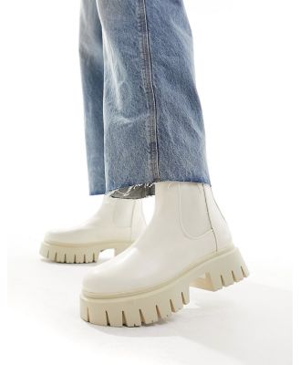 ASOS DESIGN Anthem chunky chelsea boots in off white