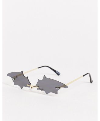 ASOS DESIGN bat fashion glasses with smoke lens-Black