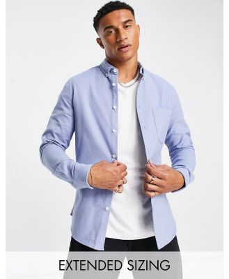 ASOS DESIGN brushed oxford shirt in cotton in sky blue