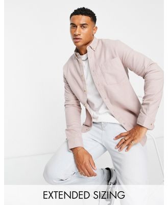 ASOS DESIGN brushed oxford shirt in cotton in soft pink