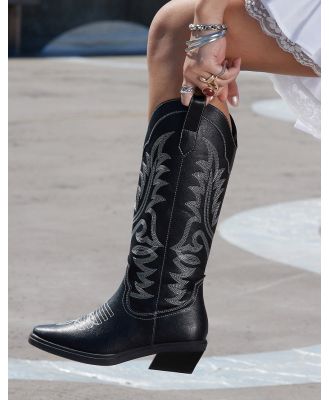 ASOS DESIGN Camden flat western boots in black