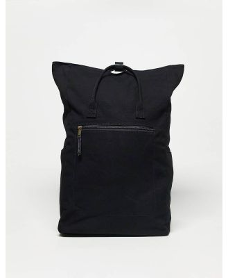 ASOS DESIGN canvas backpack with laptop compartment in black