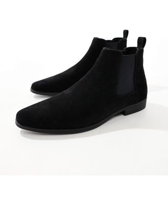 ASOS DESIGN chelsea boots in black faux suede