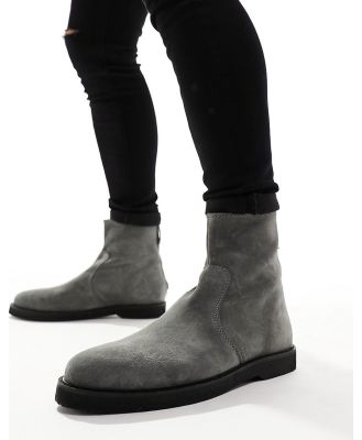 ASOS DESIGN chelsea boots in grey suede with crepe sole