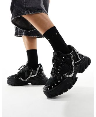 ASOS DESIGN chunky sneakers in black with studding