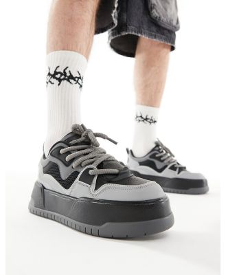 ASOS DESIGN chunky sneakers in dark grey-Black