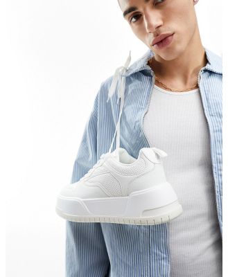 ASOS DESIGN chunky sneakers in white with perforated panels