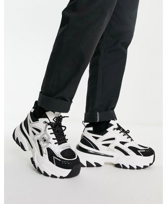 ASOS DESIGN chunky sneakers with monochrome and metallic panelling-Multi