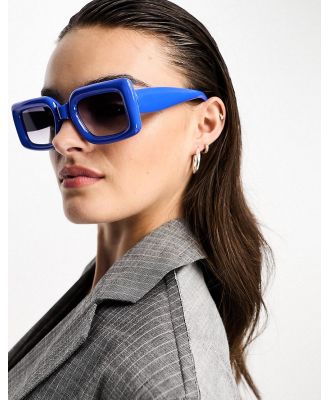 ASOS DESIGN chunky square sunglasses in blue