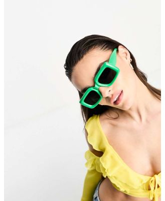 ASOS DESIGN chunky square sunglasses in green