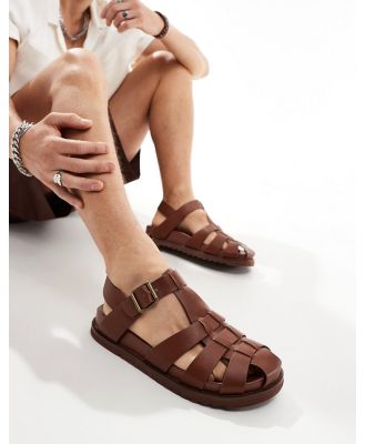 ASOS DESIGN close toe fisherman sandals in brown