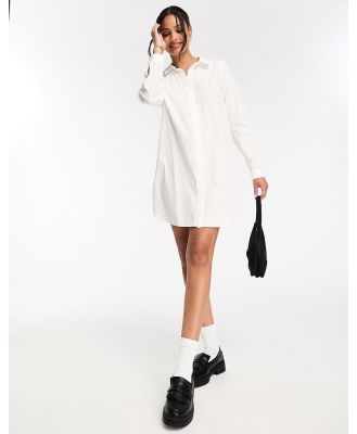 ASOS DESIGN cotton mini shirt dress in white