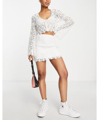 ASOS DESIGN crochet mini skirt in white (part of a set)