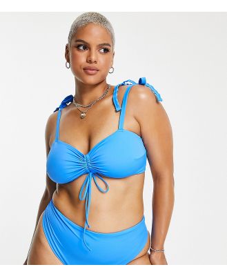 ASOS DESIGN Curve high waist bikini bottoms in aqua blue