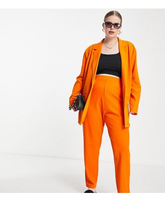 ASOS DESIGN Curve jersey slouchy suit blazer in orange-No colour