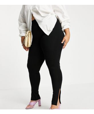ASOS DESIGN Curve leggings with side split in black