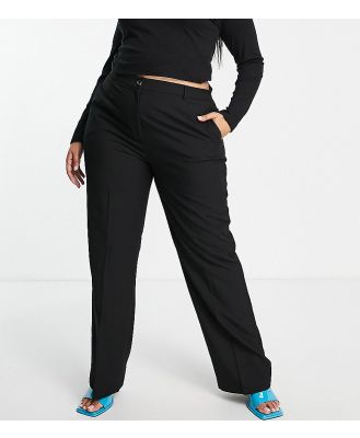 ASOS DESIGN Curve mix & match slim straight suit pants in black
