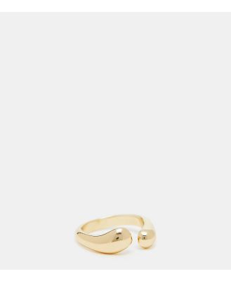ASOS DESIGN Curve ring with open melt design in gold tone