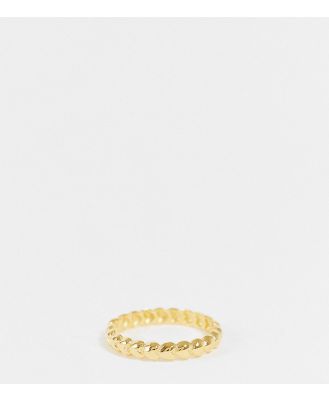ASOS DESIGN Curve sterling silver with gold plate ring in sleek circles