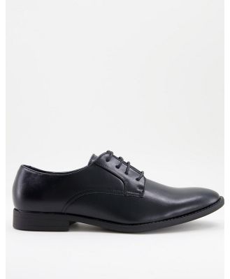ASOS DESIGN derby shoes in black faux leather - BLACK