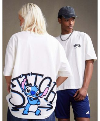 ASOS DESIGN Disney oversized unisex tee in off white with Stitch prints