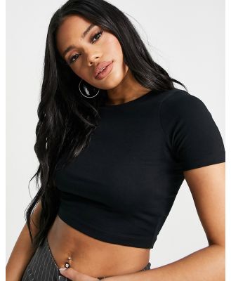 ASOS DESIGN fitted crop T-shirt in black
