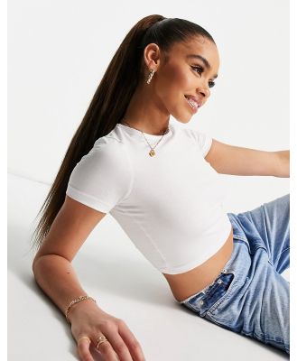 ASOS DESIGN fitted crop T-shirt in white