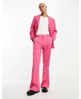ASOS DESIGN flare suit pants in hot pink