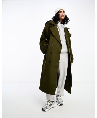 ASOS DESIGN formal trench coat in khaki-Green