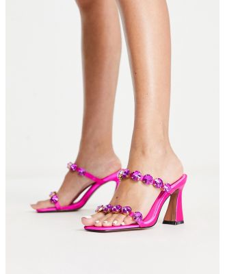 ASOS DESIGN Hedley embellished heeled mules in pink