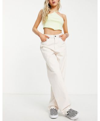 ASOS DESIGN high waist 'super slouchy' mom jeans in stone-Neutral