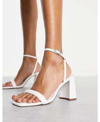 ASOS DESIGN Hilton barely there block heeled sandals in white