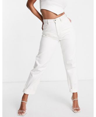 ASOS DESIGN Hourglass high waist 'slouchy' mom jeans in ecru-Neutral