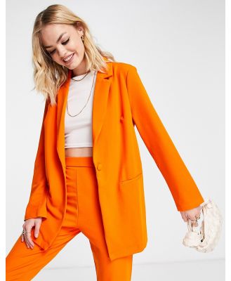 ASOS DESIGN jersey slouch suit blazer in orange-No colour