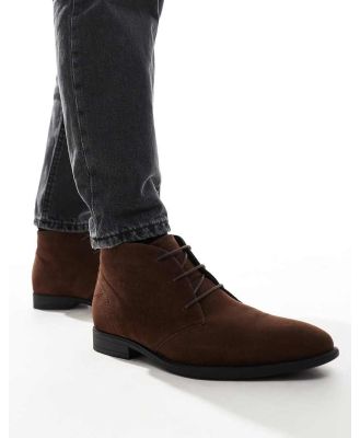 ASOS DESIGN lace up chukka boots in brown