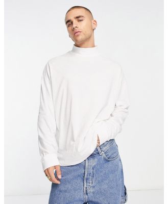 ASOS DESIGN long sleeve oversized t-shirt with turtleneck in white