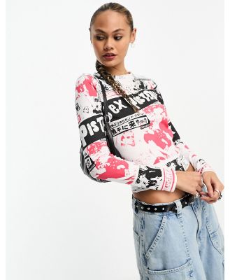 ASOS DESIGN long sleeve top with sex pistols license graphic (part of a set)-Multi