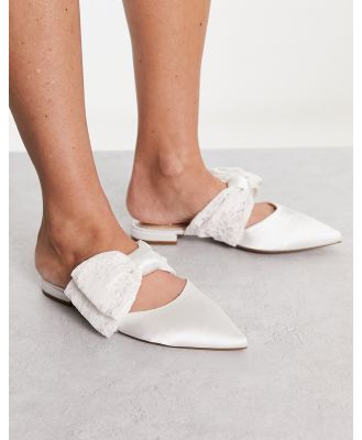 ASOS DESIGN Love-Match bow ballet flats in ivory-White
