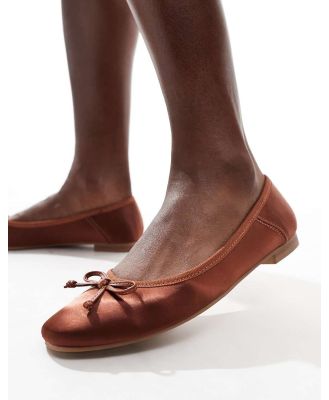 ASOS DESIGN Lullaby bow ballet flats in brown