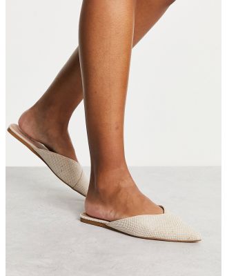 ASOS DESIGN Luna pointed ballet mules in natural fabrication-Neutral