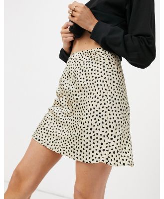 ASOS DESIGN mini satin slip skirt in leopard print-Multi