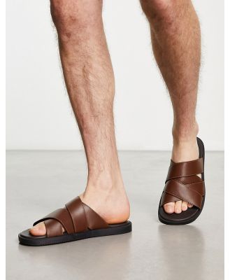 ASOS DESIGN multi strap sandals in brown