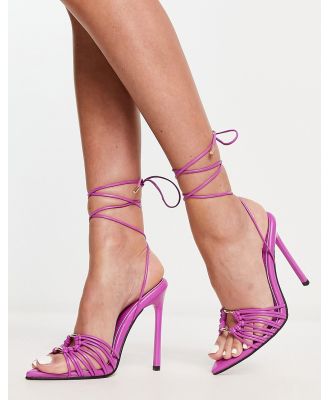 ASOS DESIGN Narina ring detail heeled sandals in fuchsia-Pink