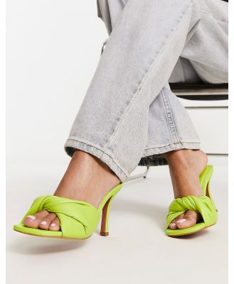 ASOS DESIGN Nayden twisted high heeled mules in lime-Green