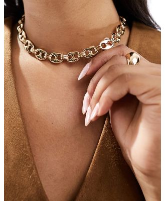 ASOS DESIGN necklace with chain link design in gold tone