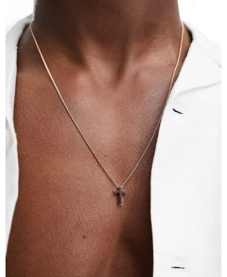 ASOS DESIGN necklace with ditsy cross in gold tone