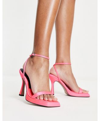 ASOS DESIGN Nimble slim platform high heeled sandals in pink