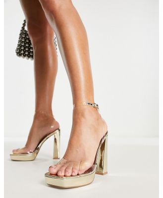 ASOS DESIGN Noun platform barely there heeled sandals in clear