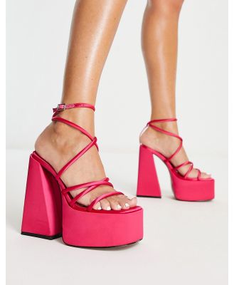 ASOS DESIGN Nutcracker extreme platform heeled sandals in pink