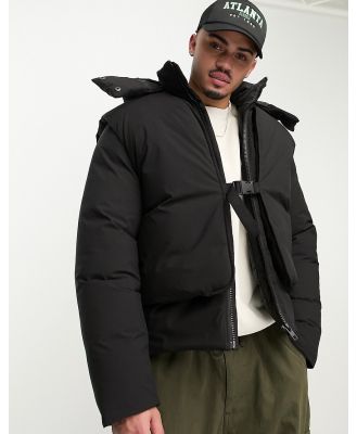 ASOS DESIGN oversized puffer jacket with removable vest in black